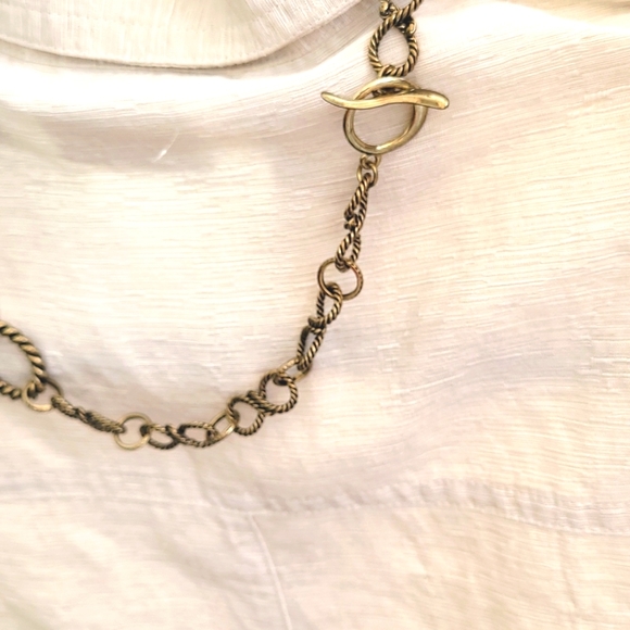 Twists and Curves Brass/Gold Necklace - Picture 10 of 10